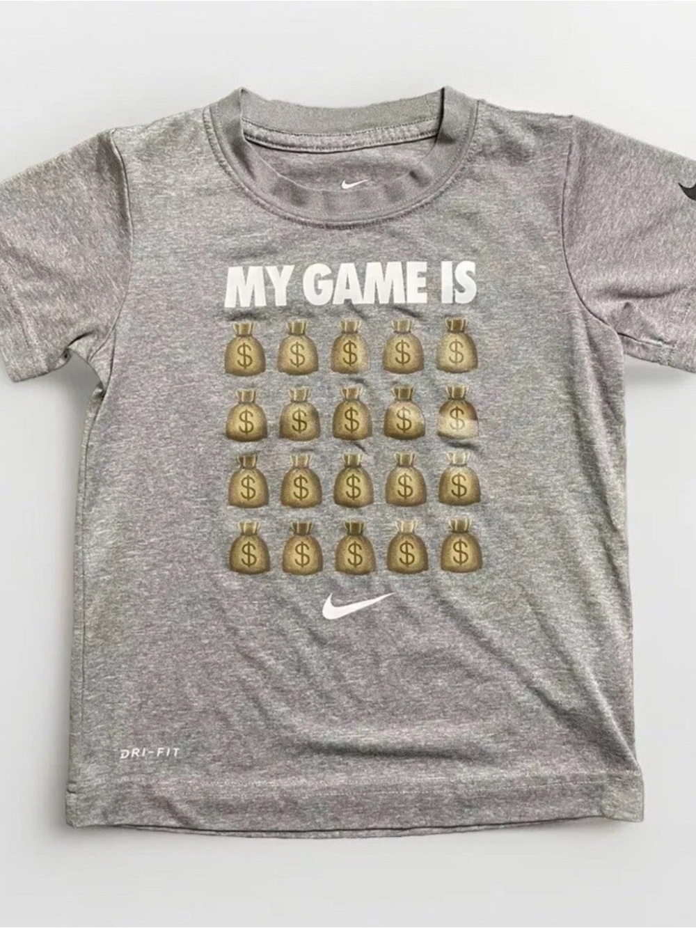 Toddler Boys The Nike Tee Graphic T Shirt My Game Is 💰Gray size 4T